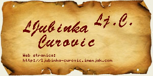LJubinka Čurović vizit kartica
